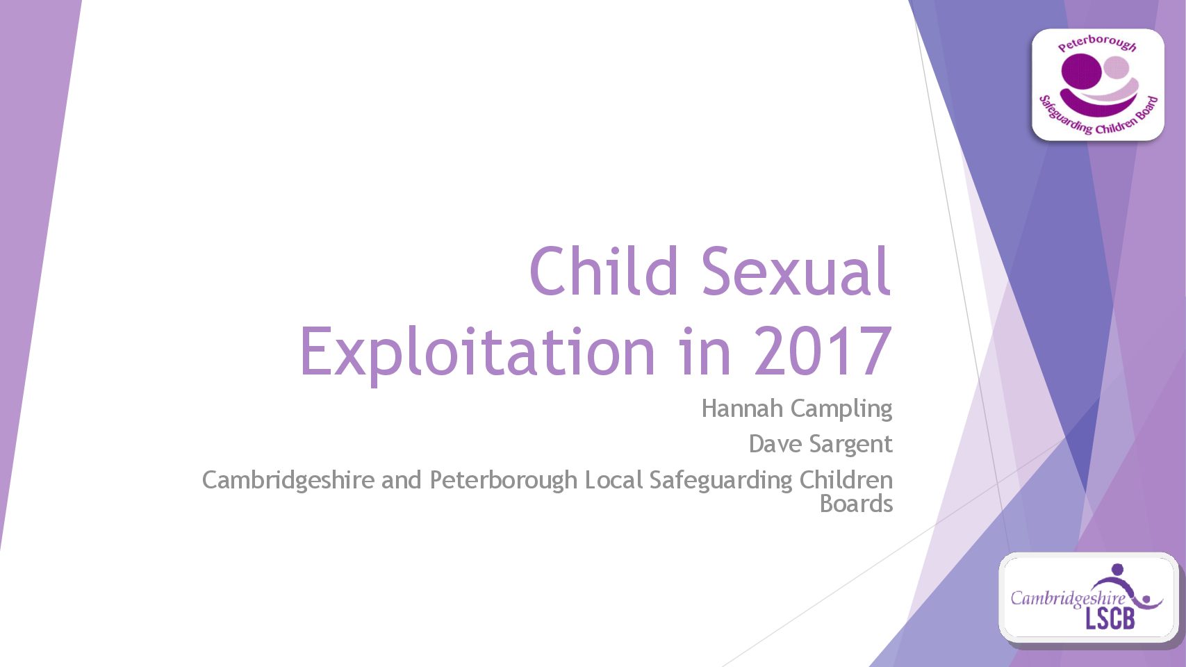 Child Sexual Exploitation In 2017 Presentation For Workshop ...