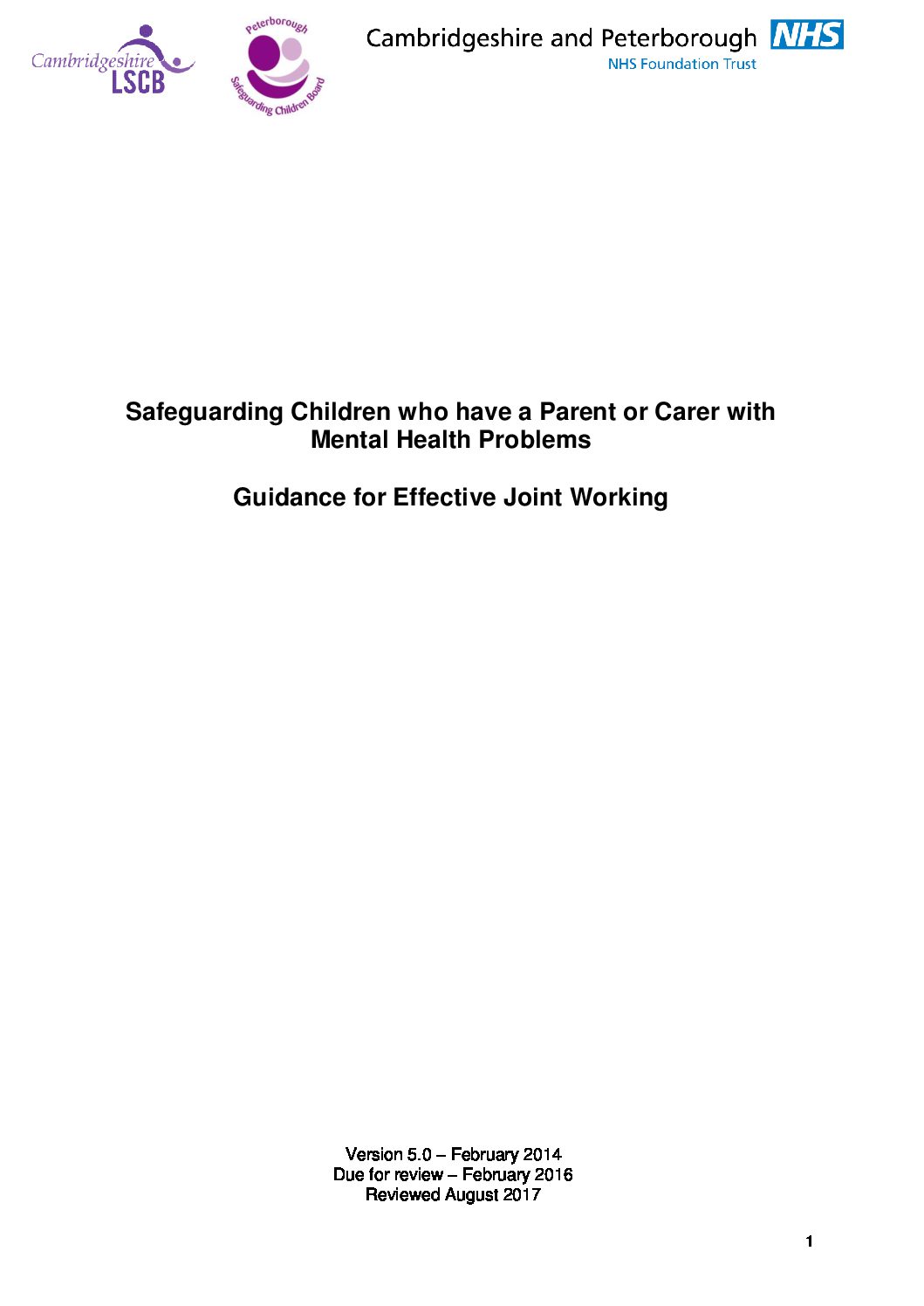 LATEST Joint working guidance v 5 4 Draft Revisions Jan 2014 (3
