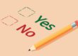 picture showing pencil with yes and no tick boxes